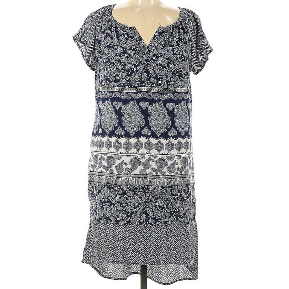 Brave Women’s Blue Shift Shirt Sleeve Dress Sz M